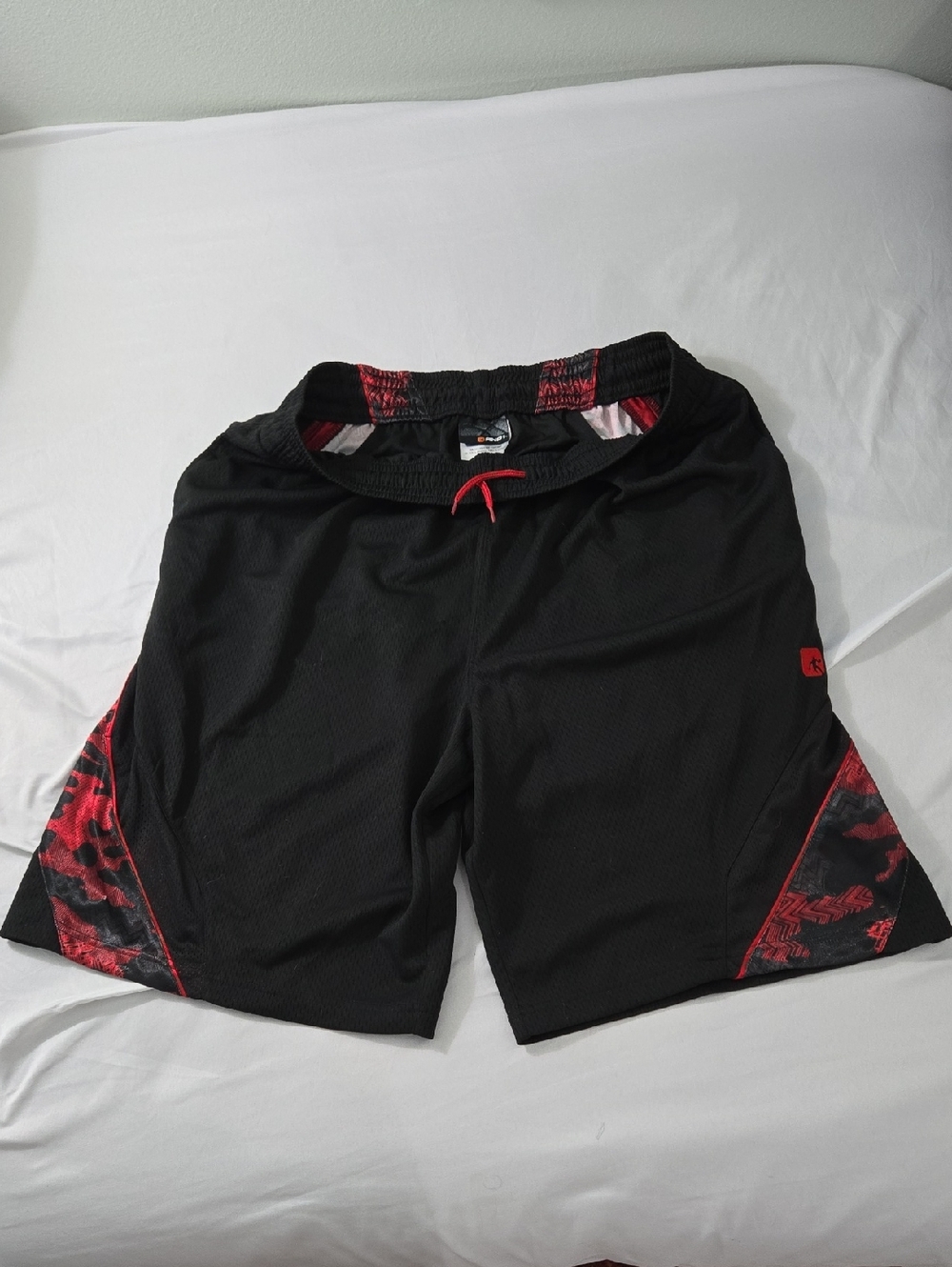AND1 Black Athletic Shorts with Red Accents